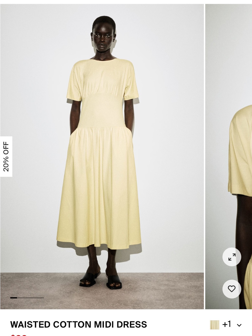 COS Soft Cream Dress with Short Sleeves - Picture 8 of 8